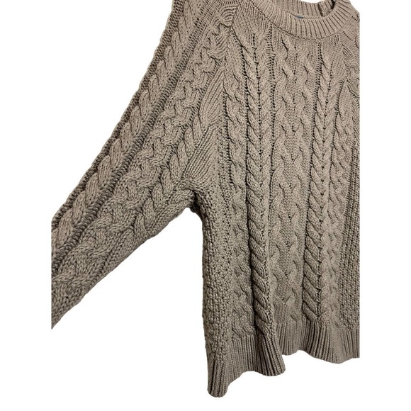 Aerie American Eagle Mocha Brown Taupe Cable Knit Sweater XXS - Picture 2 of 4